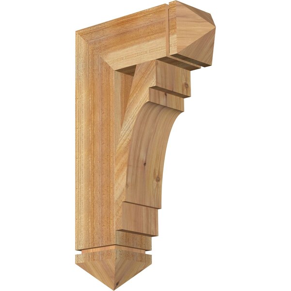 Ekena Millwork Merced Arts & Crafts Rough Sawn Bracket, Western Red Cedar, 6"W x 18"D x 30"H BKT06X18X30MRC03RWR - main